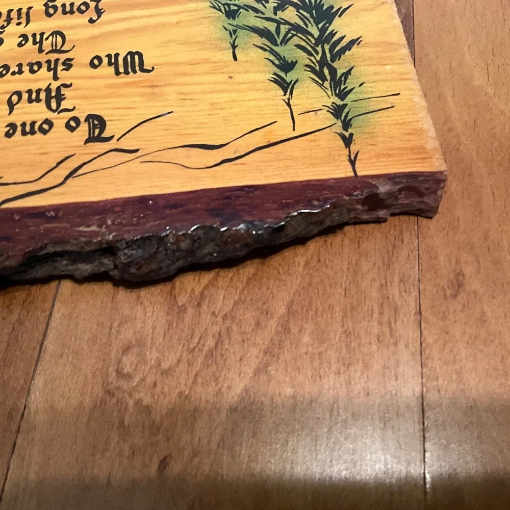 Vintage Mother Poem Live Edge Wood Plaque Virginia Beach VA‎ Souvenir Wall Decor